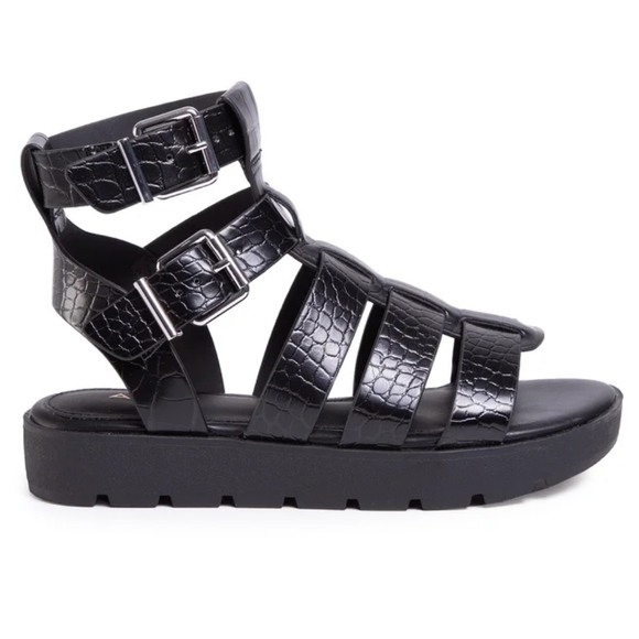 Aldo Glassy Platform Cage Sandal - Croc Embossed - Size 10 - Picture 10 of 11